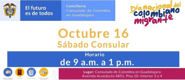 Sábado consular en Guadalajara el próximo 16 de octubre