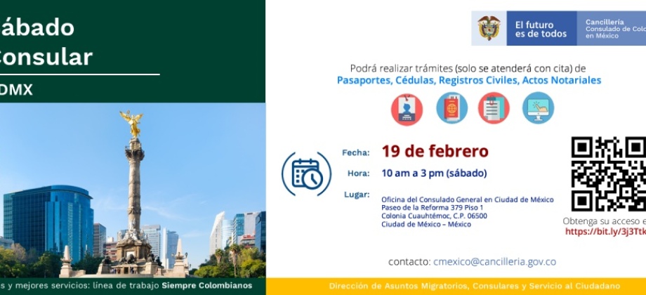 Sábado Consular este 19 de febrero en la Ciudad de México