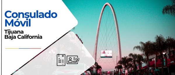 Banner que anuncia el consulado móvil programado para los días 6 y 7 de marzo de 2025
